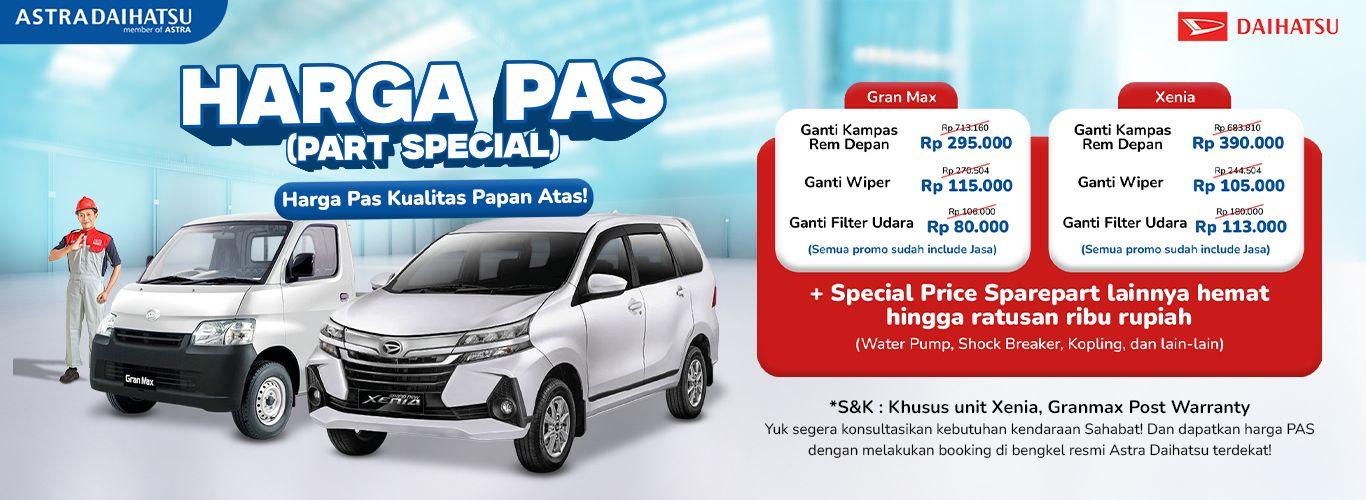 promo ganti kampas rem, wiper, dan filter udara mobil